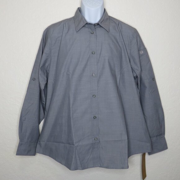 Chef Works* Men's‎ Long Tab Pocket Sleeve Button Down Curved Hem Shirt~ Size XL - Picture 1 of 13